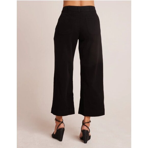 NEW Bella Dahl | Saige Linen/Cotton Wide Leg Crop In Black - Picture 2 of 12